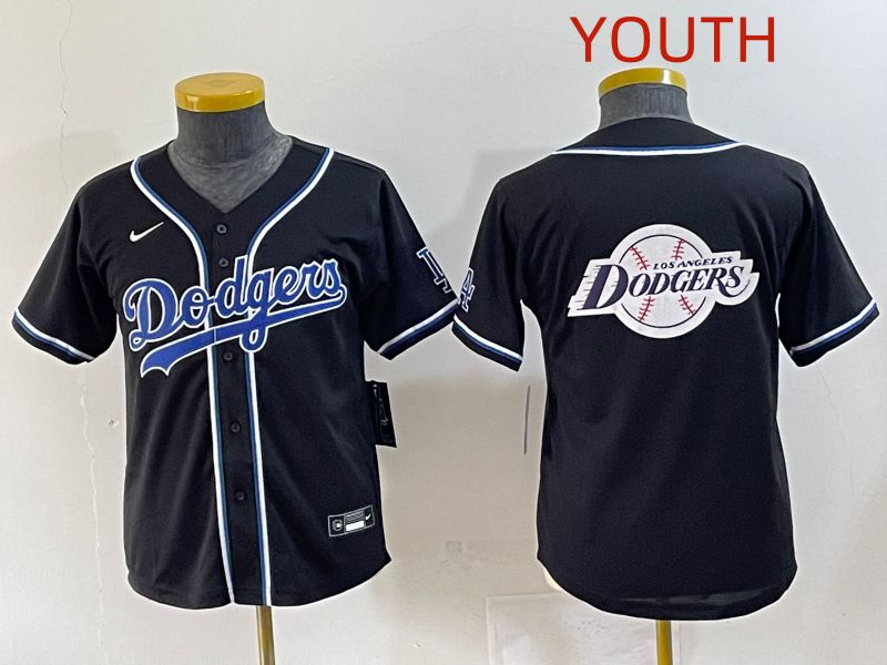 Youth 2025 Los Angeles Dodgers Blank Black Three generations Fashion Nike MLB Jersey style 33->youth mlb jersey->Youth Jersey